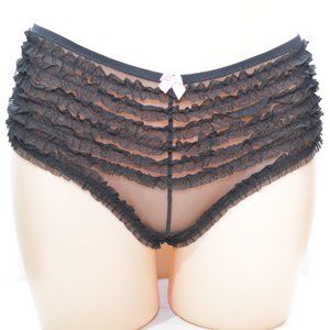 BOOTY PARLOR Tanga Brief Panty, Black, OS